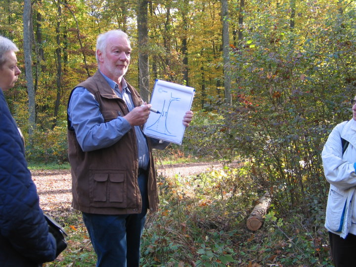 Hans Vogeley fhrte die Gruppe und gab sehr informative Erluterungen zum Wald.